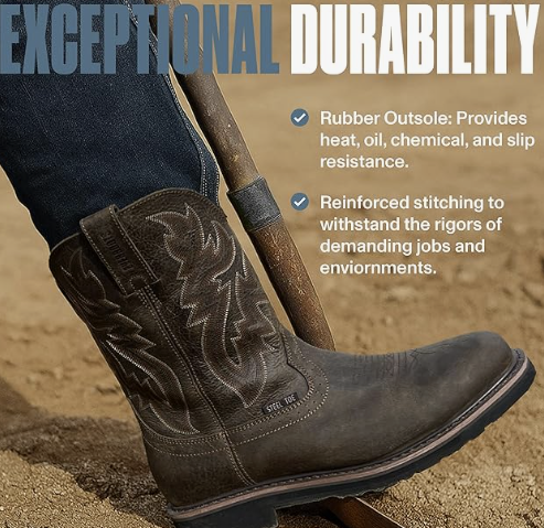 Cowboy Steel Toe Square Toe
